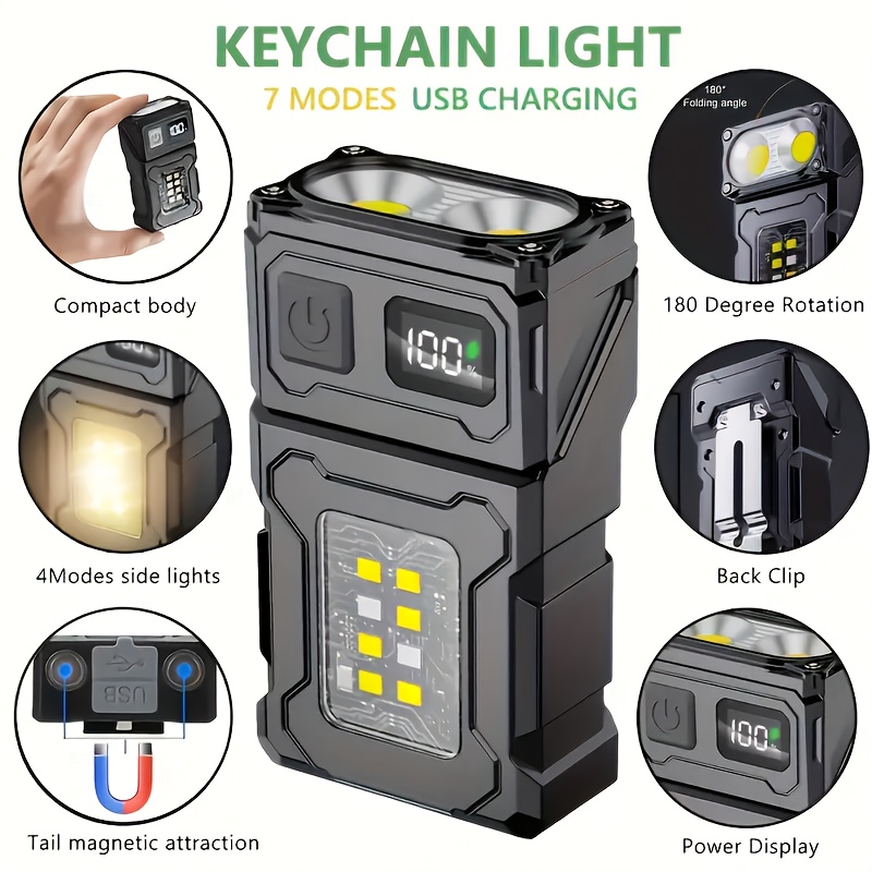 Outdoor Lighting Usa - Mini lanterna de bolso led recarregável,