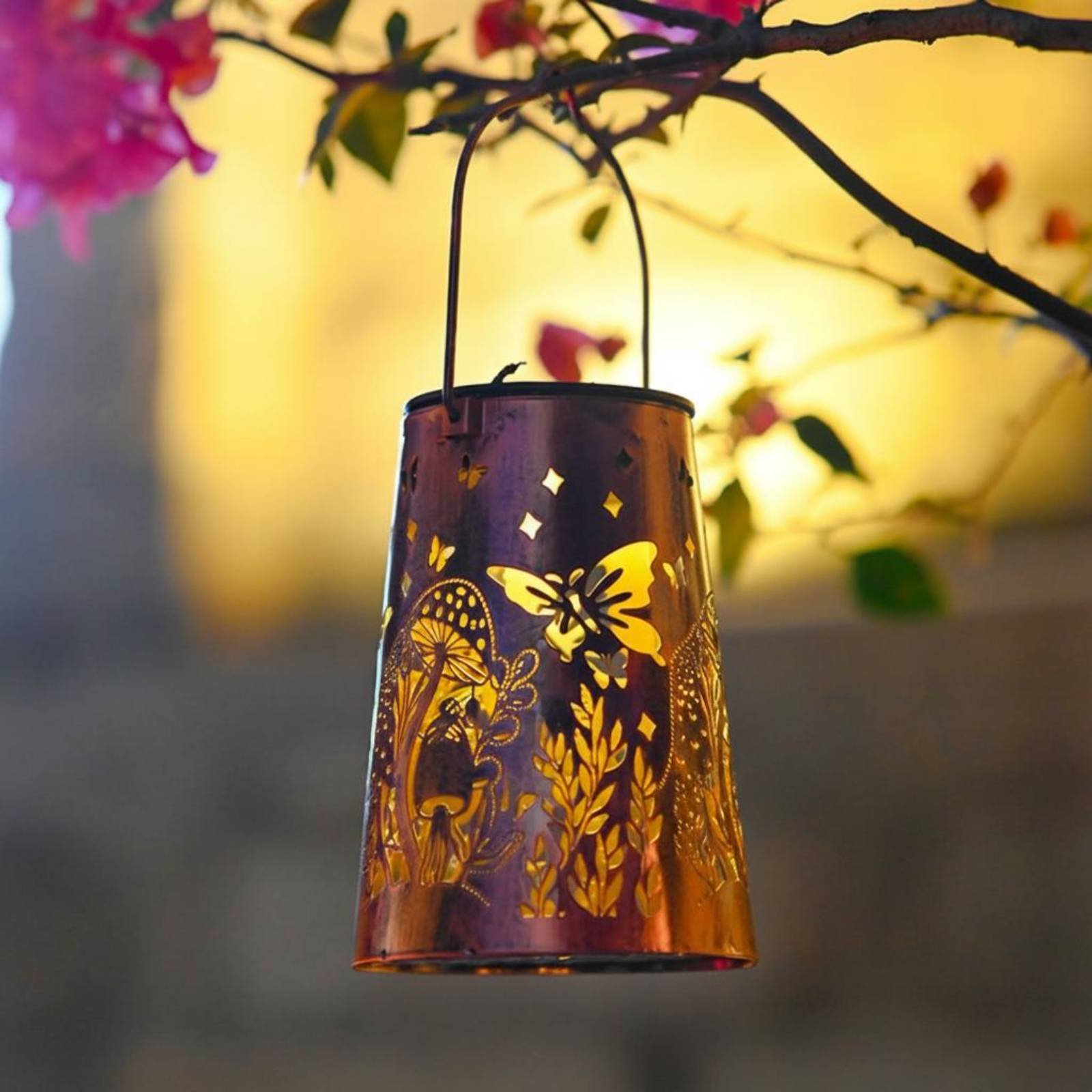 Hanging Outdoor Lighting - Luminária de Jardim com Padrão Floral,