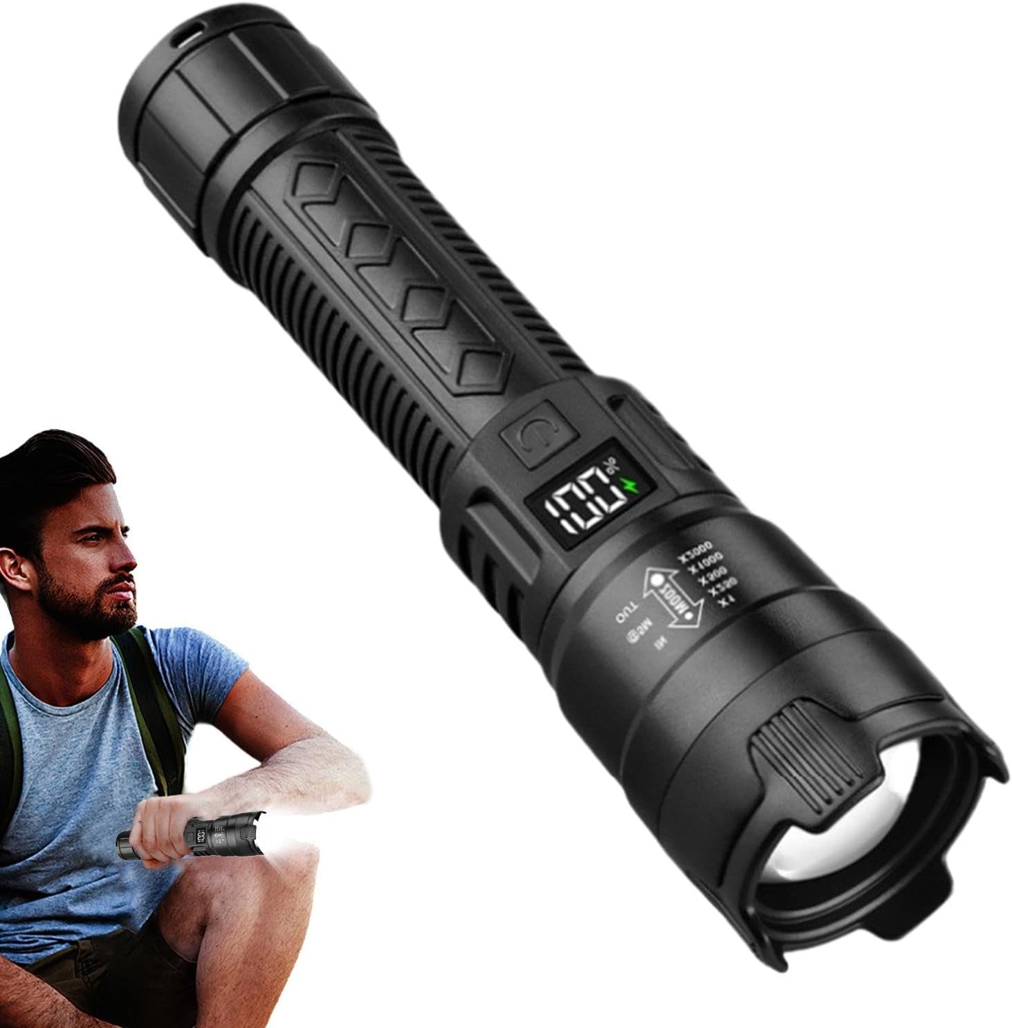 Outdoor Lighting Usa - Lanterna tática led 2000lm, recarregável por