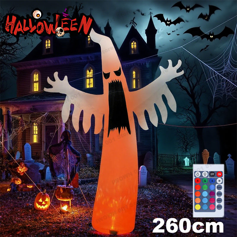 Outdoor Lighting Ideas For Party - Halloween inflável assustador fantasma com luzes