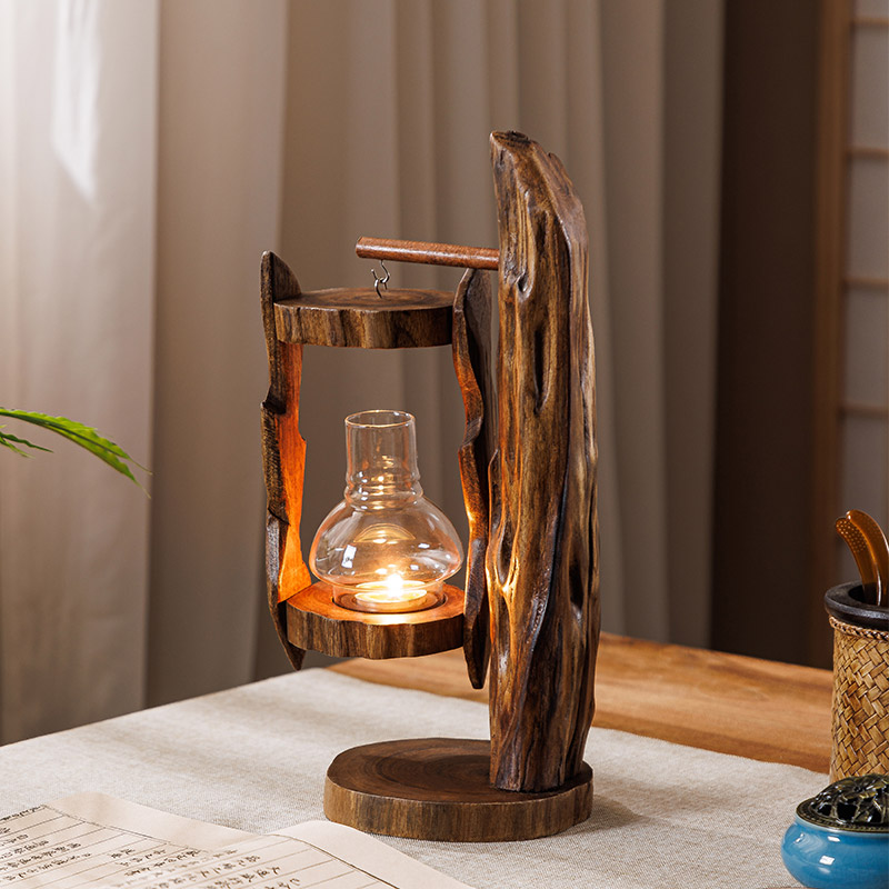 Outdoor Zen Lighting - Log vento lâmpada criativa castiçal retro