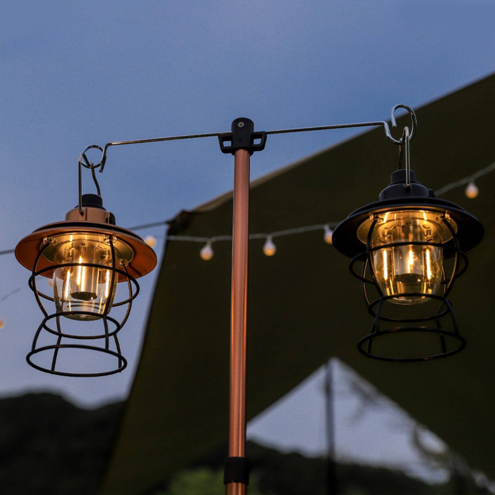 Hanging Outdoor Lighting - Suporte de Tripé com Ganchos, Poste