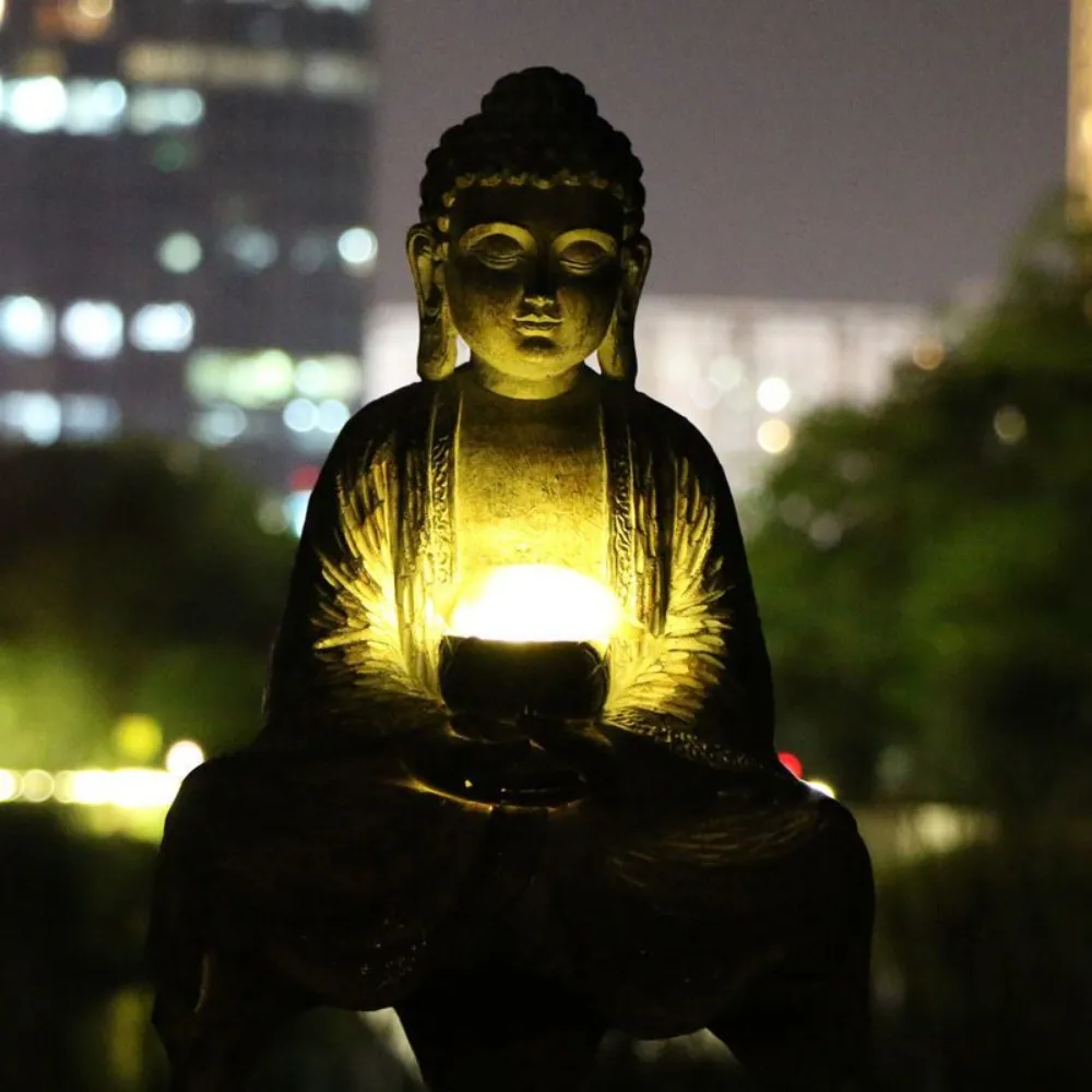 Estátua de buda solar ao ar li - Outdoor Zen Lighting avaliação e preço