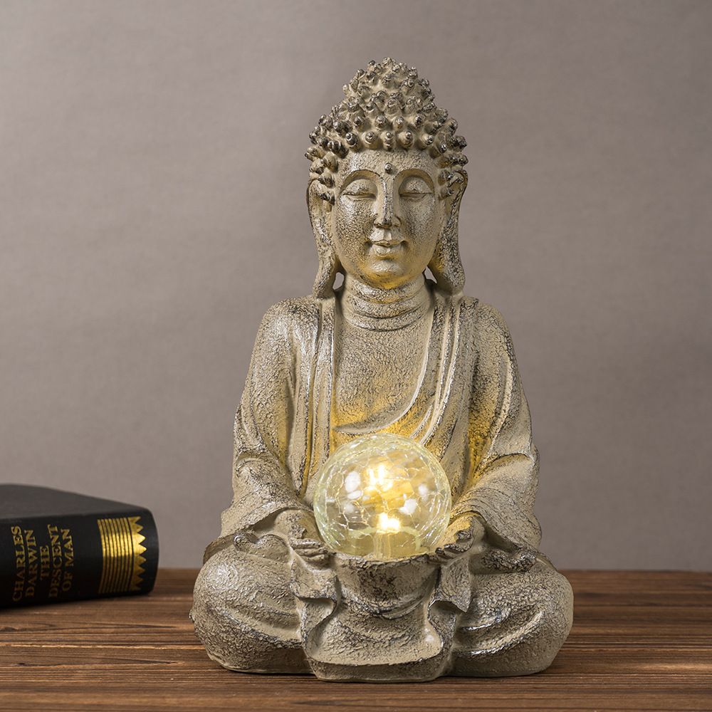 Estátua de Buda em resina de 2 - Outdoor Zen Lighting avaliação e preço