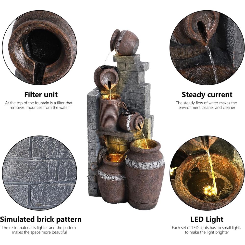 Fonte de Água em Cascata de Re - Outdoor Lighting Deck avaliação e preço