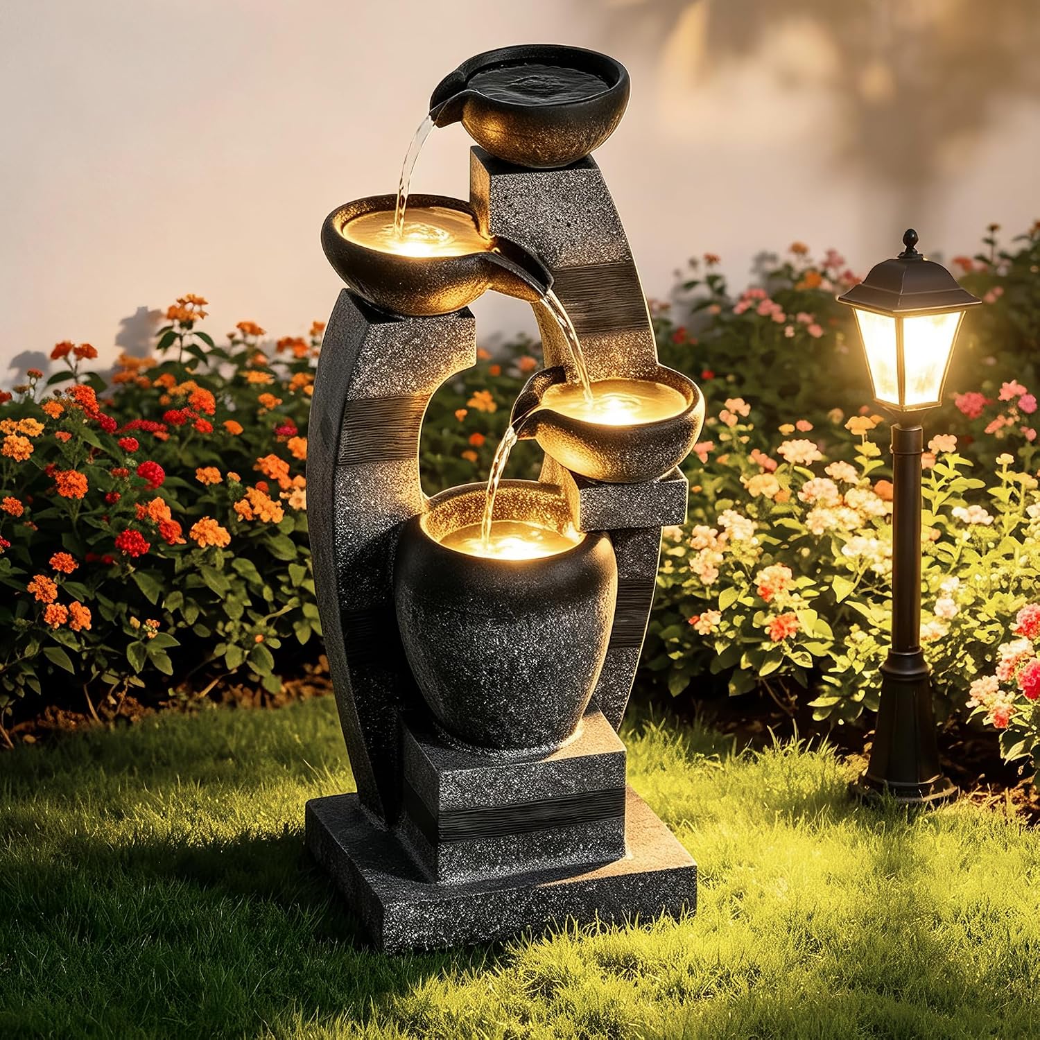 Fonte de Água em Cascata de Qu - Outdoor Zen Lighting avaliação e preço