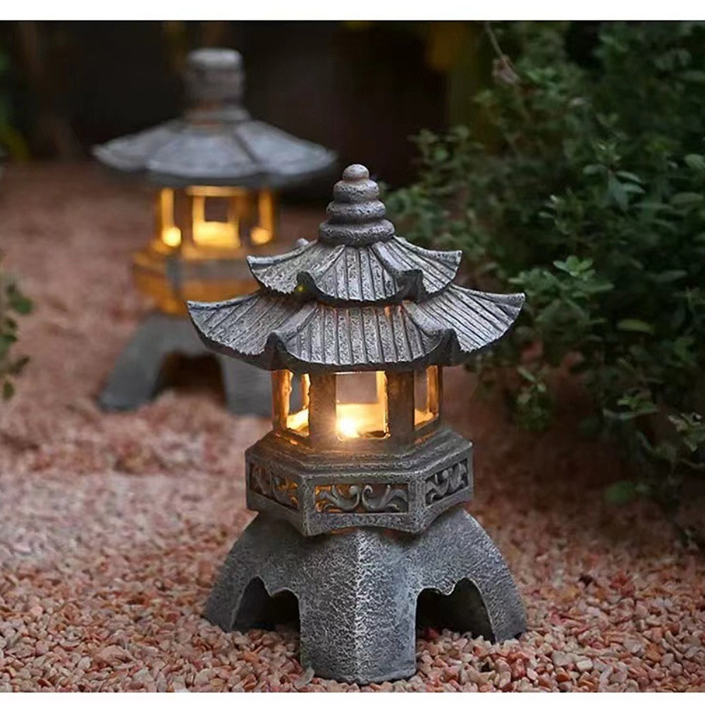 Luz solar zen pedra pagode dec - Outdoor Zen Lighting avaliação e preço