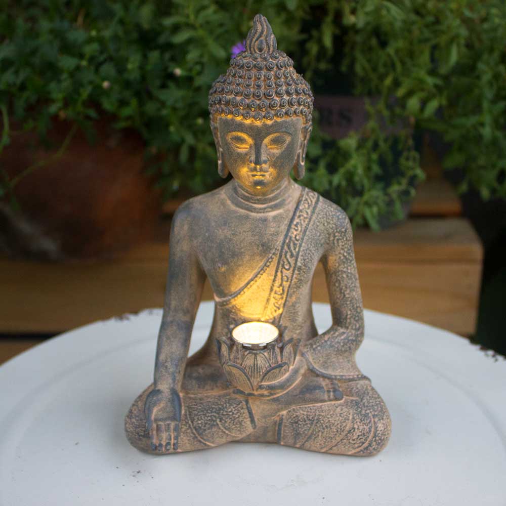 Estátua de Buda Solar com Luz  - Outdoor Zen Lighting avaliação e preço